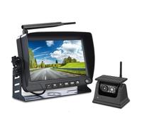 Reverse Camera Wireless Solar Powered Energy Magnet Reverse Backup Camera With AHD 7" Rear View DVR Recording Monitor For Camper/Truck/Trailer(128GB Card)