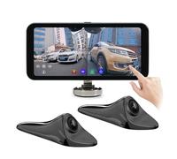 Reverse Camera With AHD 1080P Digital Side View Camera Blind Spot Alarm System 6.25" Car Touch Split Screen Display(Silver)