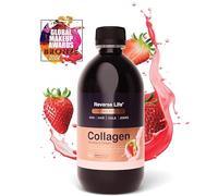 Reverse Life - Bovine Collagen Supplements - Nails, Skin, Hair Supplements for Women and Men - Hair Care Contains Biotin, Vitamin D3, Folic Acid, Hyaluronic Acid - Strawberry Delight Flavour - 500ml