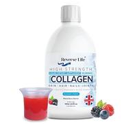 Reverse Life - High Strength Marine Collagen Liquid - Skin, Hair, Nails & Joints - 10,000mg Hydrolysed Peptide Food Supplement Drink - Hyaluronic Acid, Biotin, Vitamins C and D - Mixed Berry Flavour