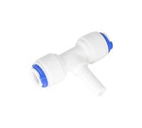 Reverse Osmosis 1/4 3/8 Hose Connection Quick Coupling Stem L Straight Tee RO Water Aquarium Plastic Joint Pipe Fitting(Brown)