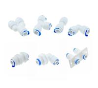 Reverse Osmosis Quick Coupling 14 38 Hose Connection Tee Y Connector 2 Way Equal Elbow Straight RO Water Plastic Pipe Fitting Parts & Connectors(L Shape 6.35-9.52mm)