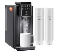 Reverse Osmosis Water Filter Countertop Hot Water Dispenser 6 Stage Filtration UV Light Adjustable Temp Volume TDS & Filter Life Monitoring 3:1 Pure to Drain Water Purifier for Kitchen Office Home
