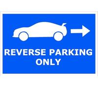 Reverse Parking Only | High Visibility Safety Warning Sign | Self-Adhesive Vinyl Sign for Private Driveway Gate Loading Bay Business Premises Indoor Outdoor Wall Door