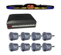Reverse Parking Sensor Car Rear Reversing Parking Kit Backlight Park Tronic Display Backup Monitor Detector Assistant 8 Radar Sensor(Gray)
