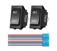 Reverse Polarity Switch 12V, CNAODUN (ON)-Off-(ON) Momentary RV Jack Rocker Switch 20A 12VDC 4 Pin with Pre-Wires Auto Control for 5th Wheel Tongue Trailer