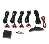 reverse radar 12V 4 Sensors 16mm Original Car Flat Parking Sensor Crescent Auto Reverse Backup Radar Detector with Display Car parking reverse radar(Silver)