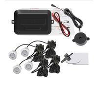 reverse radar Car Parking Sensor Kit Buzzer 22mm 4 Sensors Reverse Backup Radar Sound Alert Indicator Probe 12V Car parking reverse radar(Silver)