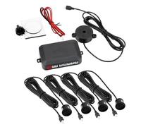 reverse radar Reverse Backup Radar Sound Alert Indicator Car Parking Sensor Kit Car Distance Detection 4 Sensors Buzzer Car parking reverse radar(Black)