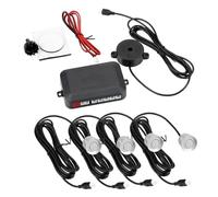 reverse radar Reverse Backup Radar Sound Alert Indicator Car Parking Sensor Kit Car Distance Detection 4 Sensors Buzzer Car parking reverse radar(Silver)