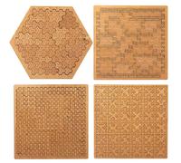 Reverse Thinking Challenging Irregular Jigsaw With Frame,Mind Bending Wooden Jigsaw Puzzle,Fractal Tray Puzzlesfractal Tray Puzzles (4 PCS)