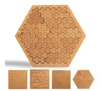 Reverse Thinking Challenging Irregular Jigsaw With Frame,Mind Bending Wooden Jigsaw Puzzle,Fractal Tray Puzzlesfractal Tray Puzzles (B)