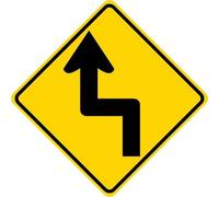 REVERSE TURN LEFT SYMBOL Road Street Warning Sign 12x12 inches Metal Sign