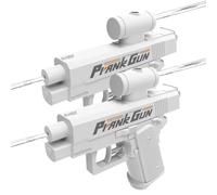 Reverse Water Gun Prank, 2pcs Pranks Two-Way Water Gun, Prank Squirt Guns Can Spray from Front and Back, Creative Pranks Battle Toy Waters Guns Fight (White)