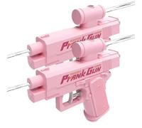 Reverse Water Gun Prank, 2pcs Pranks Two-Way Water Gun, Prank Squirt Guns Can Spray from Front and Back, Creative Pranks Battle Toy Waters Guns Fight (Pink)