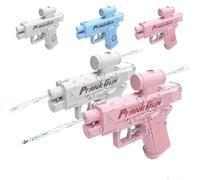 Reverse Water Gun, Prank Water Gun, Reverse Waters Guns Spray from Front and Back, School Supplies Game, Unexpected Twist, Ideal Novelty Gifts for Friend Classmate Family (White+Pink)