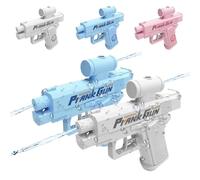 Reverse Water Gun, Prank Water Gun, Reverse Waters Guns Spray from Front and Back, School Supplies Game, Unexpected Twist, Ideal Novelty Gifts for Friend Classmate Family (White+Blue)
