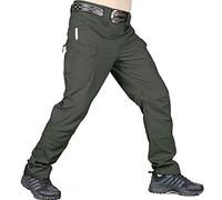 ReverseClock Men's Tactical Pants, Ripstop Water Repellent Cargo Pants, Lightweight Outdoor Hiking Work Trousers with Multi Pocket (Green,34,34)
