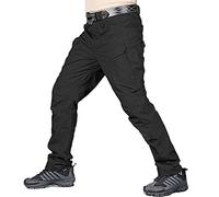 ReverseClock Men's Tactical Pants, Ripstop Water Repellent Cargo Pants, Lightweight Outdoor Hiking Work Trousers with Multi Pocket (Black,40,40)
