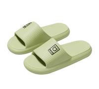 ReverseClock Soft EVA Sliders Cloud Slippers for Men with Cute Bear Non-Slip Lightweight Indoor Shower Bathroom Pool Beach Sandal (green,6)