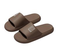 ReverseClock Soft EVA Sliders Cloud Slippers for Men with Cute Bear Non-Slip Lightweight Indoor Shower Bathroom Pool Beach Sandal (brown,6)