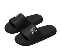 ReverseClock Soft EVA Sliders Cloud Slippers for Men with Cute Bear Non-Slip Lightweight Indoor Shower Bathroom Pool Beach Sandal (black,6)