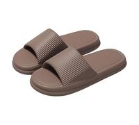 ReverseClock Soft EVA Sliders Cloud Slippers for Women & Men Non-Slip Lightweight Indoor Shower Bathroom Pool Beach Sandal (brown,10)