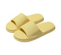 ReverseClock Soft EVA Sliders Cloud Slippers for Women & Men Non-Slip Lightweight Indoor Shower Bathroom Pool Beach Sandal (yellow,6)