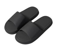 ReverseClock Soft EVA Sliders Cloud Slippers for Women & Men Non-Slip Lightweight Indoor Shower Bathroom Pool Beach Sandal (black,5)