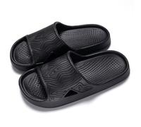 ReverseClock Soft Sliders Cloud Slippers for Women Non-Slip Flip Flops for Shower Bathroom Pool and Outdoor Pool Beach (black,8)