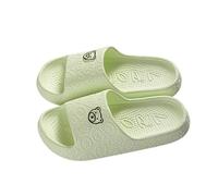 ReverseClock Soft Sliders & Slippers for Women with Cute Bear Lightweight Indoor Outdoor Cloud EVA Sandals (green,6)