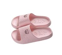 ReverseClock Soft Sliders & Slippers for Women with Cute Bear Lightweight Indoor Outdoor Cloud EVA Sandals (pink,6)
