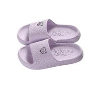 ReverseClock Soft Sliders & Slippers for Women with Cute Bear Lightweight Indoor Outdoor Cloud EVA Sandals (purple,5)
