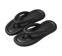 ReverseClock Soft Slippers for Women Summer Beach Flip Flops with Non-Slip Sole House sandals Shower Sliders girl Pool Waterproof Shoes (black,8)