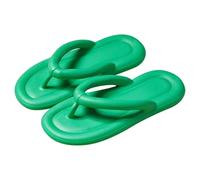 ReverseClock Soft Slippers for Women Summer Beach Flip Flops with Non-Slip Sole House sandals Shower Sliders girl Pool Waterproof Shoes (dark green,5)