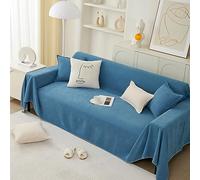 Reversible 2-Seater Sofa Cover 180x230CM - Scratch-Resistant, Non-Slip, Cat-Friendly Solid Blue Couch Protector for Home Decor and Furniture Protection