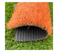 Reversible Artificial Grass Turf Mat with Drainage Holes, Indoor/Outdoor Faux Grass Rug for Pets, Cuttable Patio Carpet, 31x98in, Orange Decorative Fake Grass Carpet