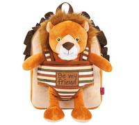 Plush Lion Backpack for Toddler 3 4 5 Years - Children Small Daypack Removable Soft Stuffed Animal - Fluffy Puppet and Kid Handbag for Preschool Primary School Travel - 22x25x3 cm - Perletti (Lion)