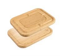 Cooks Professional Large Reversible Bamboo Carving and Chopping Board with Juice Groove, Smooth & Spiked Side | Dual-Sided Antibacterial Non-Porous Wooden Cutting Boards or Serving Tray | 44 x 33cm