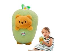 Reversible Bear Plush Toy Rabbit Carrot Plush Toy | Cartoon Animals Transformed into Plant Dolls, Soft Eggplant Turning Stuffed Animals Into Plush Animals, Car Decor, Pet