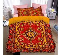 Reversible Bedding Duvet Cover Set,3D Printed Quilt Covers with Pillowcases,Single Sided Gorgeous floral pattern & Bohemian Paisley Spiral Floral Design for Modern Bedroom,Cosy Breathable Bed Set