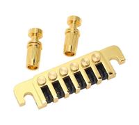 Reversible Bridge Tailpiece, Guitar Bridge Tailpiece 6 String Fixing Easy Installation Integrated Design Replacement Parts for LP EPI Style Electric Guitars (Gold)