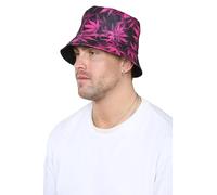 Reversible Cannabis Leaf Bucket Hat - Weed Print & Plain Black | 2-in-1 Festival Hat for Men & Women, Streetwear Summer Cap Breathable, One Size (58cm), (UK, Alpha, One Size, Purple)