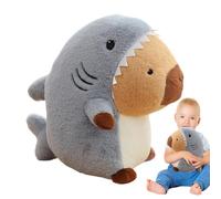 Reversible Capybara Plush - Gray 13.7 Inch Soft PP Cotton Figure, Cute Desktop Display Decor Piece, Aesthetic Shelf Companion Ornament, Double Sided Toy Design with Expression Feature | Anim
