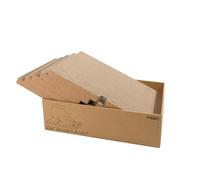 Reversible Cat Scratching Board with Box - 5-Pack Multi-Layer Corrugated Cardboard Scratcher Pad & Lounge Bed for Indoor Cats, Durable Scratch Mat 43x25.5x12.5cm (5-in-1 Replacement Refill)