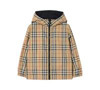 Reversible Check-pattern Hooded Jacket, male, Burberry, Light Jackets, Beige, 10 Y, Kids 10 Y