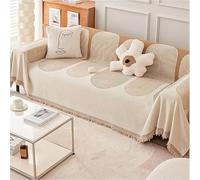 Reversible Chenille Sofa Cover, All-Seasons Fabric Double-Sided Anti-Scratch Home Decoration Couch, Washable Soft Comfy Covers(A,180 * 420cm)