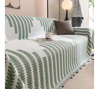 Reversible Chenille Sofa Cover,Chenille Couch Covers for Sofa,Double-Sided Couch Cover Comfy Chenille Sofa Covers,Chenille Reversible Fabric Sofa Chaise Cover (70.7 * 165.4 in,Green)
