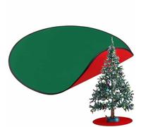 Reversible Christmas Tree Mat | Waterproof Floor Protection Mat | Round Christmas Tree Rug | Red And Green Tree Mat | Holiday Floor Protector Festive Design Polyester For Holiday Parties, Under Tree