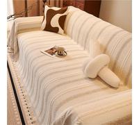 Reversible Couch Cover for 3-Cushion Sofa Oversized Loveseat Protector Blanket Extra Large Slipcovers for Furniture Decoration (White 180x480 cm)